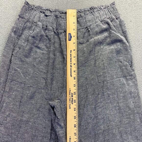 Pant Gray,Wide Leg Women's Size S (4-6) Pockets,Elastic Waist,Y2K,Pull On,Linen - Picture 5 of 7